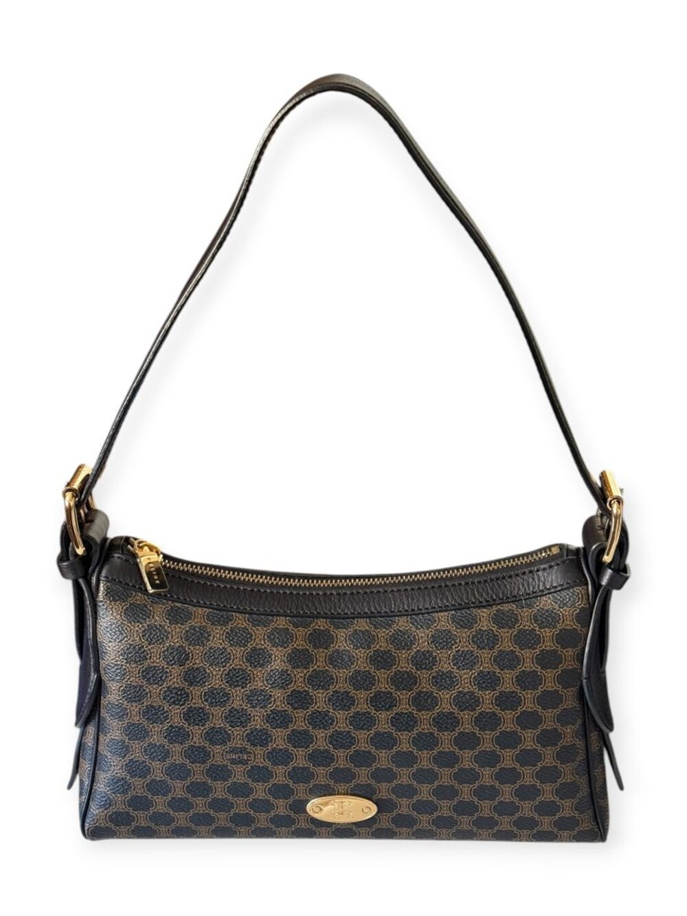 Vintage CELINE Dark Macadam Mini Baguette/Shoulder Bag - Picture 2 of 8